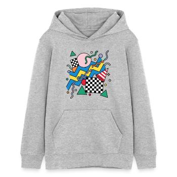 Geometrisches Neon-Punk Muster - Teenager Organic Hoodie Mini Cruiser von Stanley/Stella - Grau meliert - Vorne - AI Model Teenager Female light (150cm)