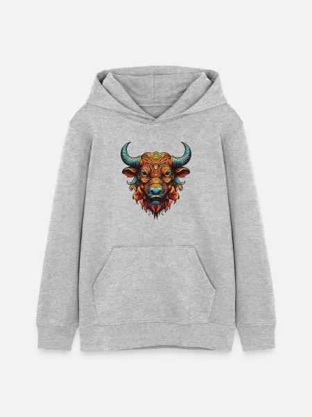 Bulle Portrait Taurus - Teenager Organic Hoodie Mini Cruiser von Stanley/Stella - Grau meliert