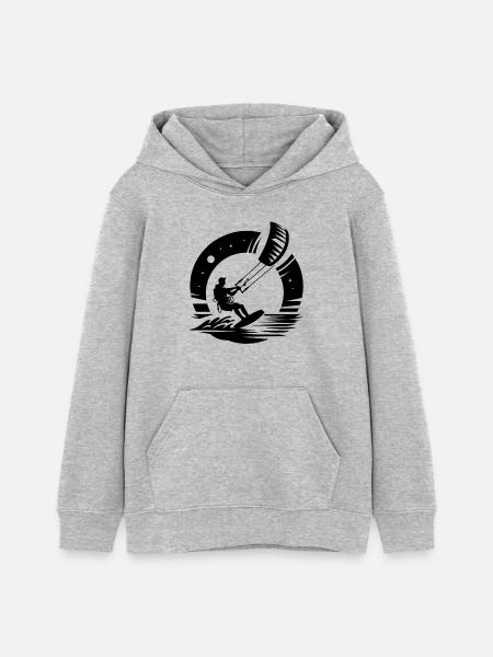 Kitesurfen Kitesurfer Kiteboard - Teenager Organic Hoodie Mini Cruiser von Stanley/Stella - Grau meliert