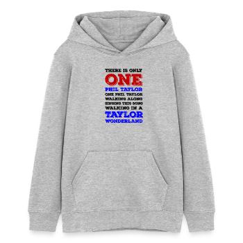 One Phil Taylor - Teenager Organic Hoodie Mini Cruiser von Stanley/Stella - Grau meliert - Vorne - AI Model Teenager Female light (150cm)