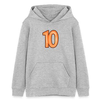 Numéro 10 - Sweat à capuche ado bio Stanley/Stella - gris chiné - Devant - AI Model Teenager Female light (150cm)