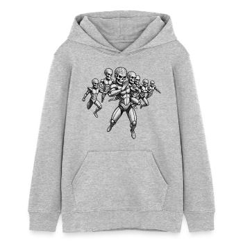 SPACE KUNG FU #1 – Geek & Sci-Fi - Teenager Organic Hoodie Mini Cruiser von Stanley/Stella - Grau meliert - Vorne - AI Model Teenager Female light (150cm)