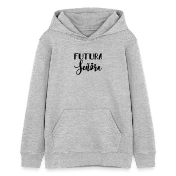 Futura Señora Engagement Bridal Shower Wedding - Teens Organic Hoodie by Stanley/Stella - heather grey - Front - AI Model Teenager Female light (150cm)