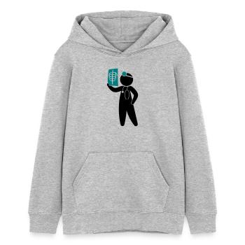 Ein Arzt untersucht ein Röntgenbild - Teenager Organic Hoodie Mini Cruiser von Stanley/Stella - Grau meliert - Vorne - AI Model Teenager Female light (150cm)