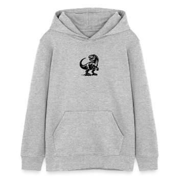 Mignon petit enfant Raptor dinosaure - Sweat à capuche ado bio Stanley/Stella - gris chiné - Devant - AI Model Teenager Female light (150cm)
