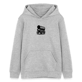 Covered wagon for horses - Teens Organic Hoodie by Stanley/Stella - heather grey - Front - AI Model Teenager Female light (150cm)