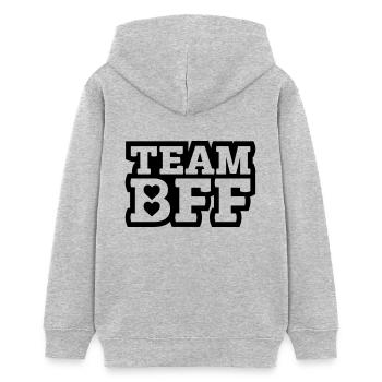 TEAM BFF - Teenager Organic Hoodie Mini Cruiser von Stanley/Stella - Grau meliert - Hinten - AI Model Teenager Female light (150cm)