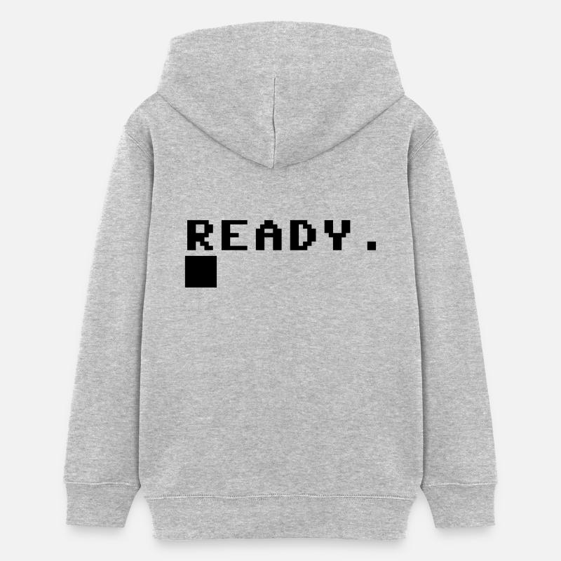 C64 Prêt Nerd Ordinateur rétro idée cadeau - Sweat à capuche ado bio Stanley/Stella - gris chiné
