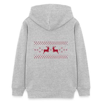 Norwegermuster Christmas Weihnachten Rentier Santa - Teenager Organic Hoodie Mini Cruiser von Stanley/Stella - Grau meliert - Hinten - AI Model Teenager Female light (150cm)