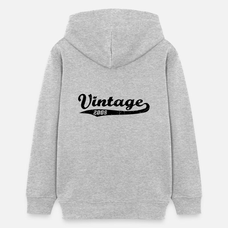 millésime 2008 - Sweat à capuche ado bio Stanley/Stella - gris chiné