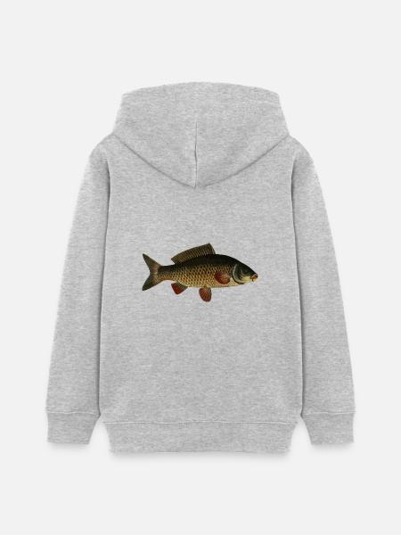 Karpfen Fisch - Teenager Organic Hoodie Mini Cruiser von Stanley/Stella - Grau meliert