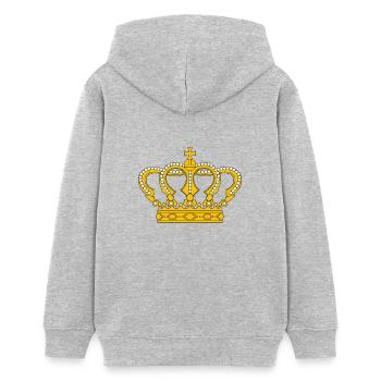 Crown Cross - Teenager Organic Hoodie Mini Cruiser von Stanley/Stella - Grau meliert - Hinten - AI Model Teenager Female light (150cm)