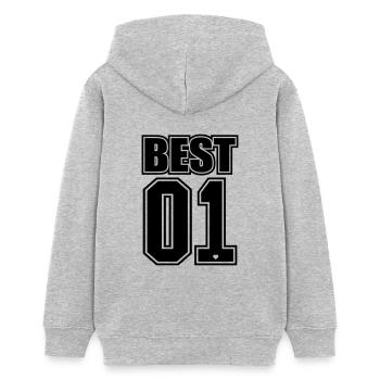Beste Freunde für immer / Freunde Geschenk 1 - Teenager Organic Hoodie Mini Cruiser von Stanley/Stella - Grau meliert - Hinten - AI Model Teenager Female light (150cm)
