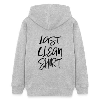 Last clean Shirt Letztes sauberes Shirt Sprüche - Teenager Organic Hoodie Mini Cruiser von Stanley/Stella - Grau meliert - Hinten - AI Model Teenager Female light (150cm)