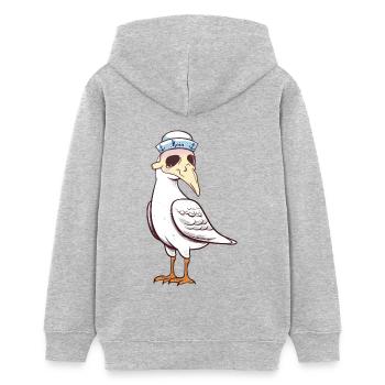 maritim Möwe Möwen Halloween Seefahrt - Teenager Organic Hoodie Mini Cruiser von Stanley/Stella - Grau meliert - Hinten - AI Model Teenager Female light (150cm)