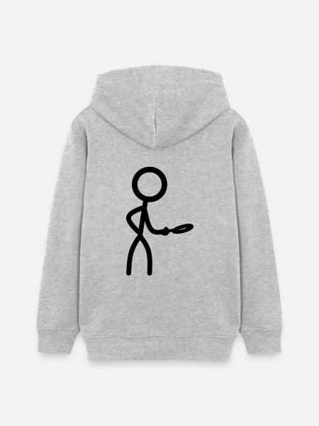 Stickman mit Lupe - Teenager Organic Hoodie Mini Cruiser von Stanley/Stella - Grau meliert