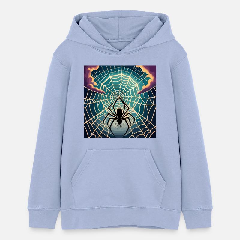 A spiderweb spider moon - Teens Organic Hoodie by Stanley/Stella - sky
