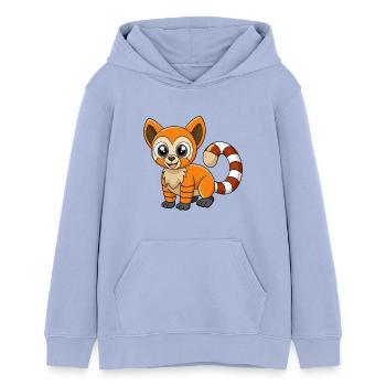 Lemur Niedliche Maskottchen Zeichentrickfigur Kawaii - Teenager Organic Hoodie Mini Cruiser von Stanley/Stella - Sky - Vorne - AI Model Teenager Male light (155cm)