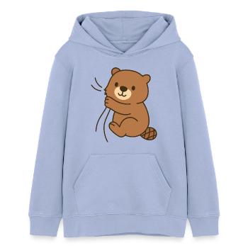 Blotti – bébé castor - Sweat à capuche ado bio Stanley/Stella - ciel - Devant - AI Model Teenager Male light (155cm)