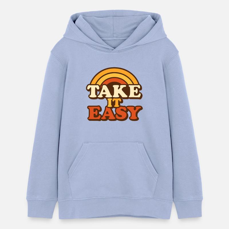Rétro Take It Easy - Sweat à capuche ado bio Stanley/Stella - ciel