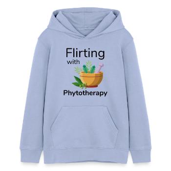 Herboriste flirtant avec un professionnel de la phytothérapie - Sweat à capuche ado bio Stanley/Stella - ciel - Devant - AI Model Teenager Male light (155cm)