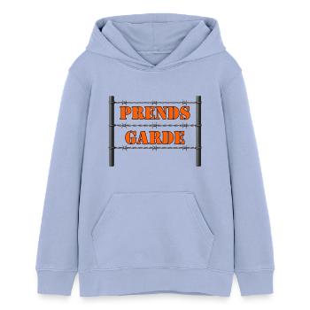 PRENDS GARDE. - Sweat à capuche ado bio Stanley/Stella - ciel - Devant - AI Model Teenager Male light (155cm)