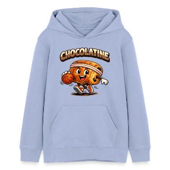 Chocolatine-Korb - Teenager Organic Hoodie Mini Cruiser von Stanley/Stella - Sky - Vorne - AI Model Teenager Male light (155cm)