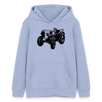 Traktor , Trecker , Landmaschine Traktoren , (25) - Teenager Organic Hoodie Mini Cruiser von Stanley/Stella - Sky - Vorne - AI Model Teenager Male light (155cm)