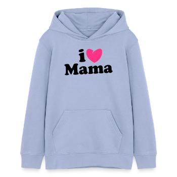 i love mama - i heart mama - ich liebe mutti mom - Teenager Organic Hoodie Mini Cruiser von Stanley/Stella - Sky - Vorne - AI Model Teenager Male light (155cm)