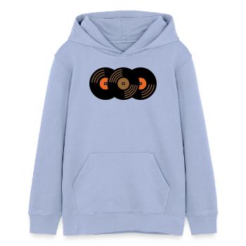 Schallplatten Sammlung Musik Fan - Teenager Organic Hoodie Mini Cruiser von Stanley/Stella - Sky - Vorne - AI Model Teenager Male light (155cm)