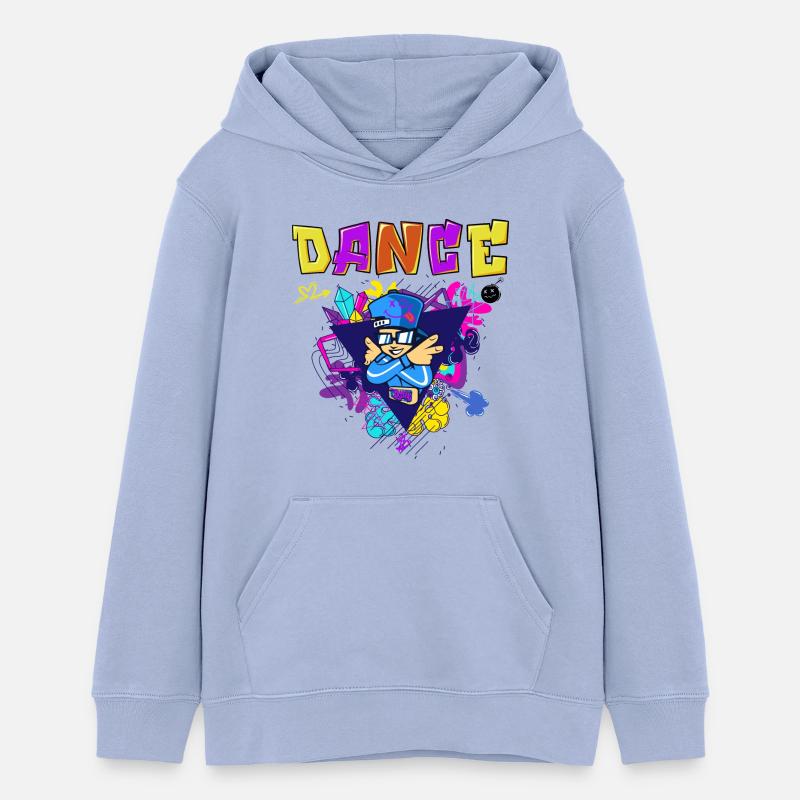 Design imprimé vibrant de style breakdance - Sweat à capuche ado bio Stanley/Stella - ciel