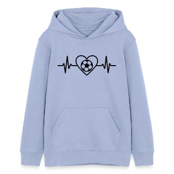 Fussball Herz fuer das Spiel - Teenager Organic Hoodie Mini Cruiser von Stanley/Stella - Sky - Vorne - AI Model Teenager Male light (155cm)