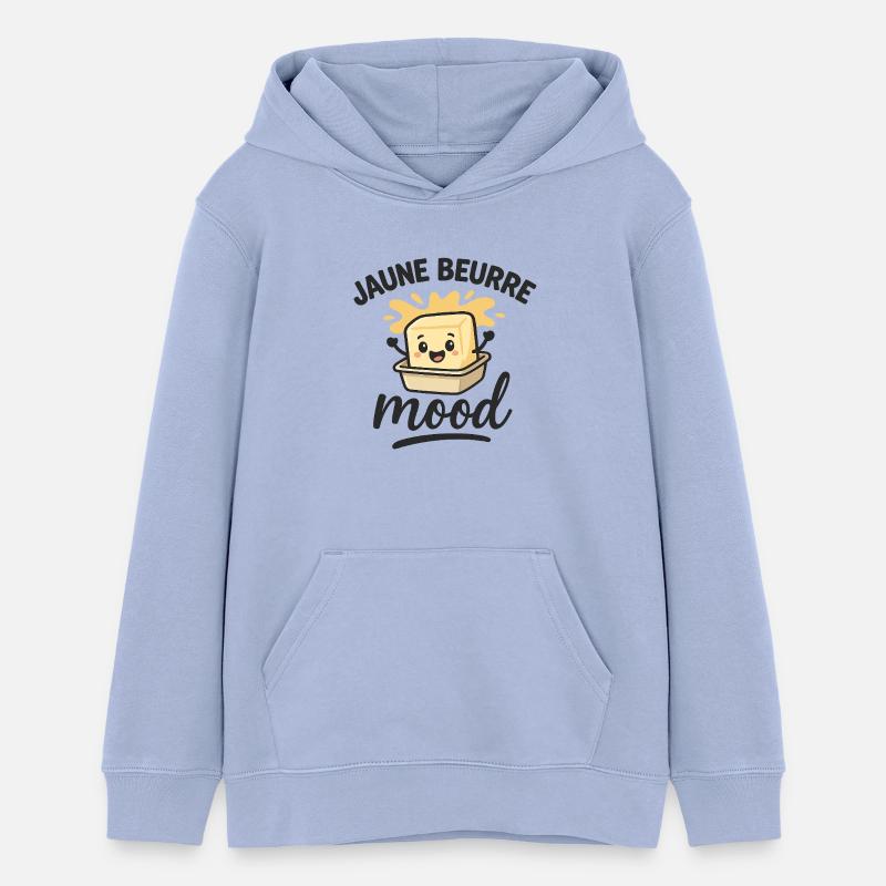 JAUNE BEURRE MOOD - Sweat à capuche ado bio Stanley/Stella - ciel