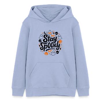 Halloween Stay Spooky - Silhouette Orange Noir - Sweat à capuche ado bio Stanley/Stella - ciel - Devant - AI Model Teenager Male light (155cm)