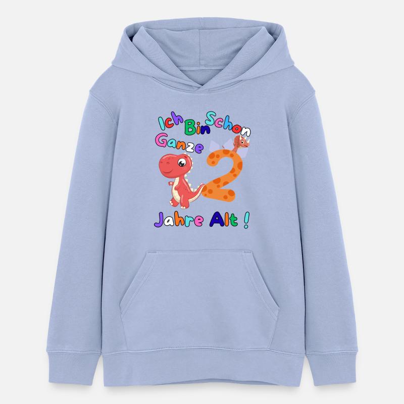 Design d’anniversaire – J’ai 2 ans - Sweat à capuche ado bio Stanley/Stella - ciel