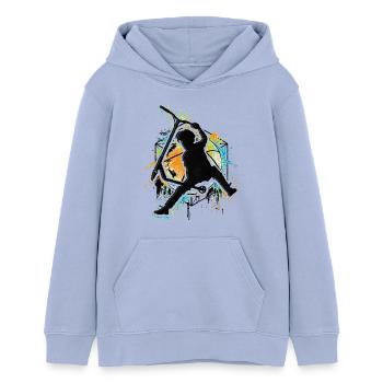 Scooter - Stuntscooter - Trottinette - Tretroller - Teenager Organic Hoodie Mini Cruiser von Stanley/Stella - Sky - Vorne - AI Model Teenager Male light (155cm)