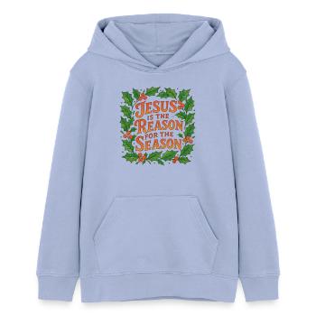 Jesus ist der Grund für die Jahreszeit - Teenager Organic Hoodie Mini Cruiser von Stanley/Stella - Sky - Vorne - AI Model Teenager Male light (155cm)