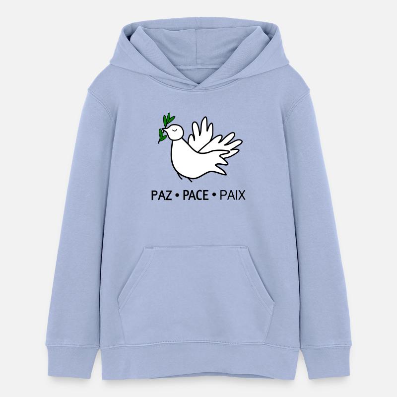 Paix - Sweat à capuche ado bio Stanley/Stella - ciel