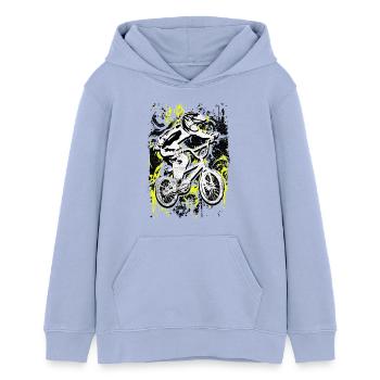 BMX Rennen | BMX Racing | BMX Fahrrad | BMX Rad - Sweat à capuche ado bio Stanley/Stella - ciel - Devant - AI Model Teenager Male light (155cm)