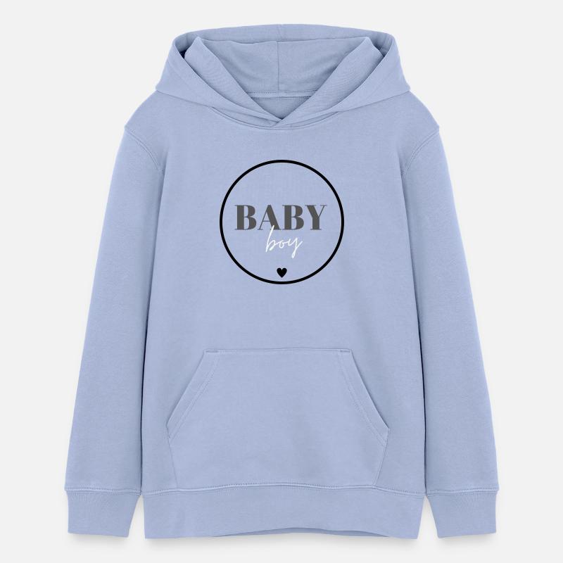 Bébé Garçon - Uni Noir Blanc - Sweat à capuche ado bio Stanley/Stella - ciel