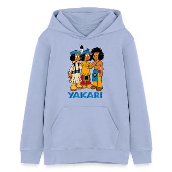 Yakari und seine Freunde - Teenager Organic Hoodie Mini Cruiser von Stanley/Stella - Sky - Vorne - AI Model Teenager Male light (155cm)