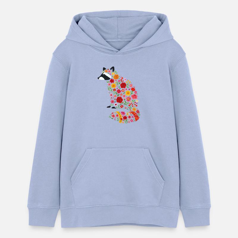 Raton laveur - Sweat à capuche ado bio Stanley/Stella - ciel