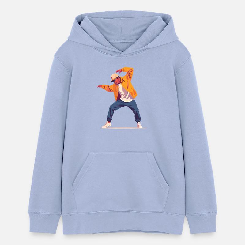 Motif de danse Personne en Breakdance Pose Dancer - Sweat à capuche ado bio Stanley/Stella - ciel