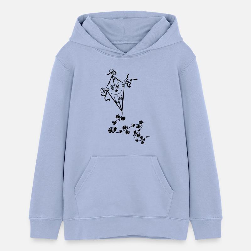 Dragons, kite, automne, autumn - Sweat à capuche ado bio Stanley/Stella - ciel