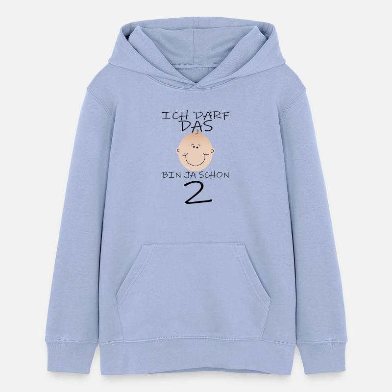 2e anniversaire garçon - Sweat à capuche ado bio Stanley/Stella - ciel