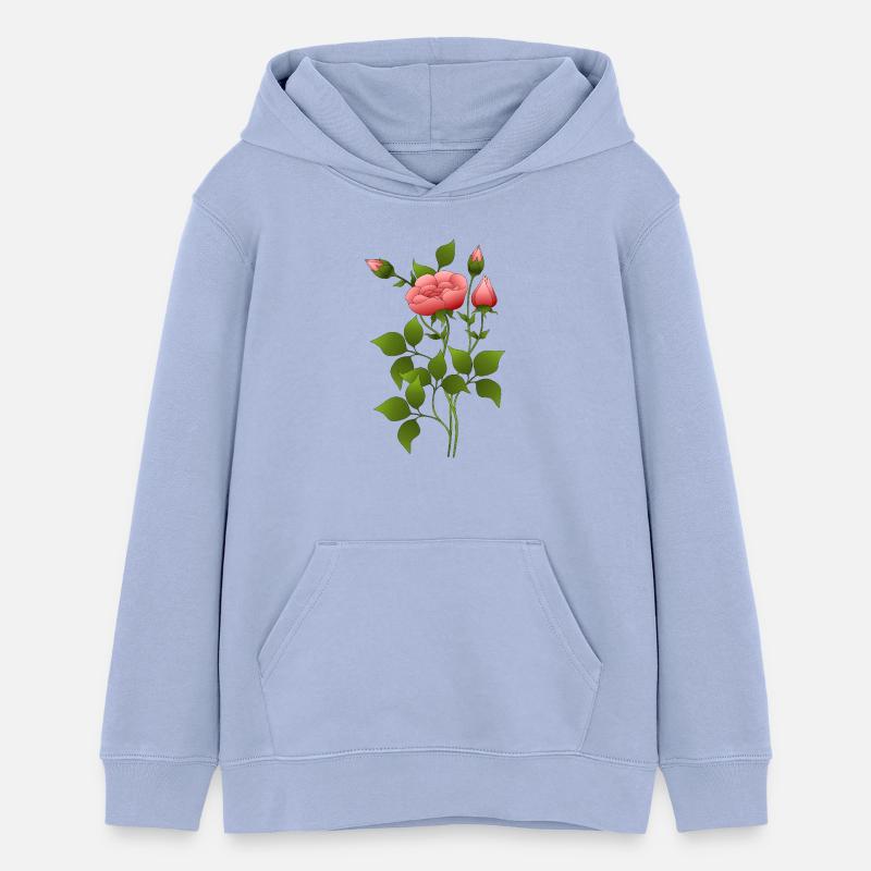 Fleur - Sweat à capuche ado bio Stanley/Stella - ciel