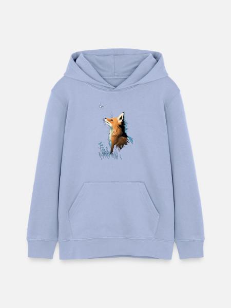 Fuchs mit Sternenhimmel - Teenager Organic Hoodie Mini Cruiser von Stanley/Stella - Sky