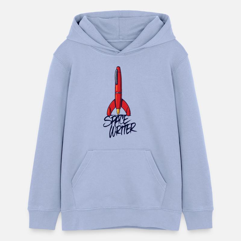SPACE WRITER - let's talk - Sweat à capuche ado bio Stanley/Stella - ciel