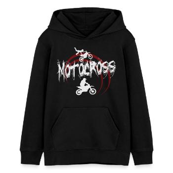 Motocross - Teenager Organic Hoodie Mini Cruiser von Stanley/Stella - Schwarz - Vorne - AI Model Teenager Male light (155cm)