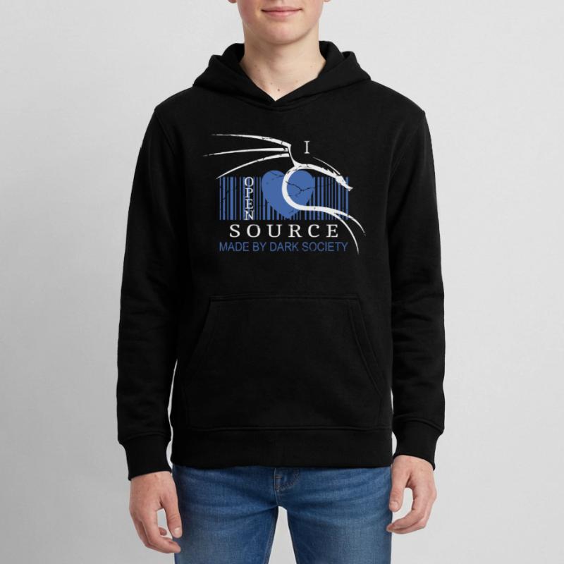 I Love Open Source Software Teens Organic Hoodie by Stanley/Stella